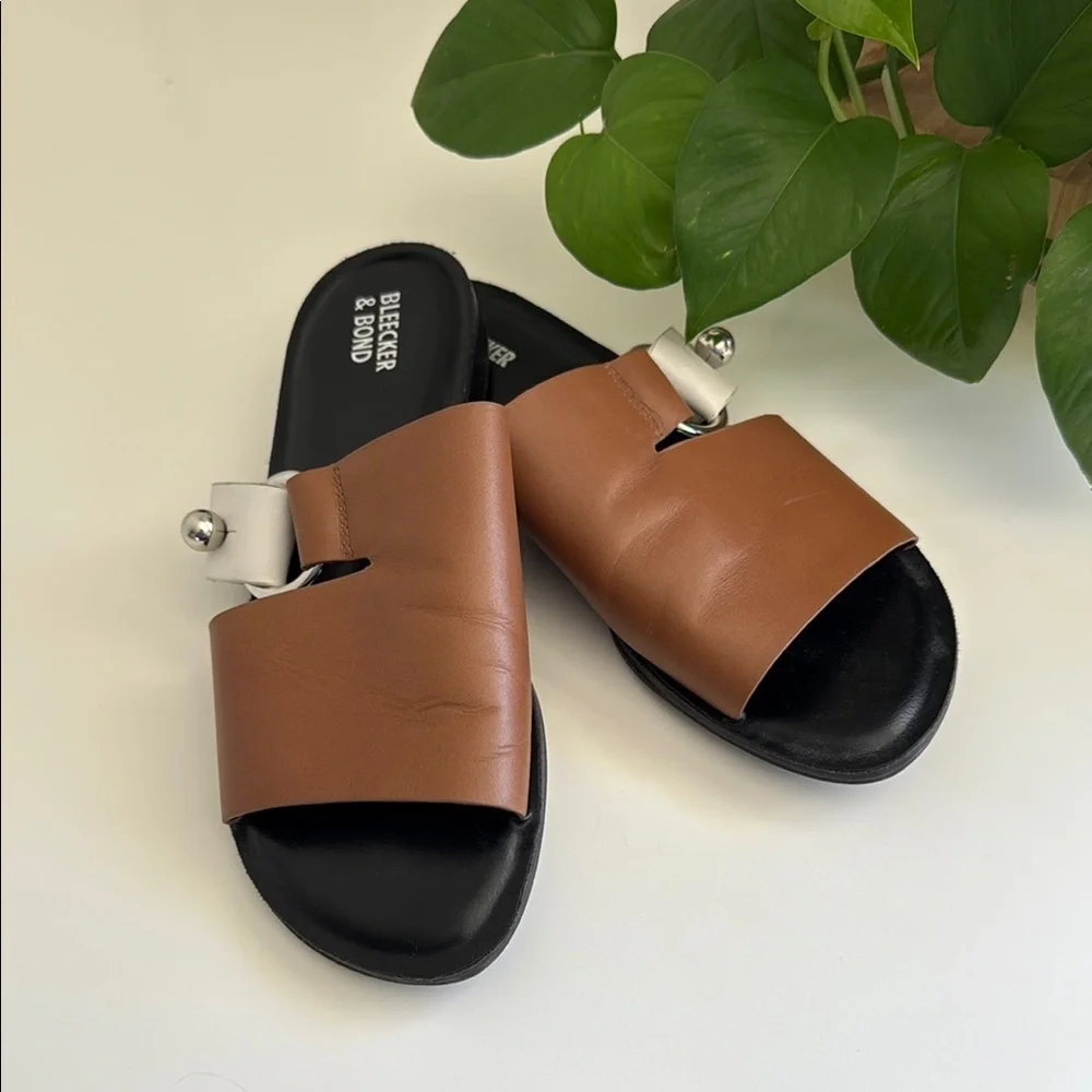 Bleecker & Bond Buckle Regina Sandal Anthropologie Leather Women's Size 8.5